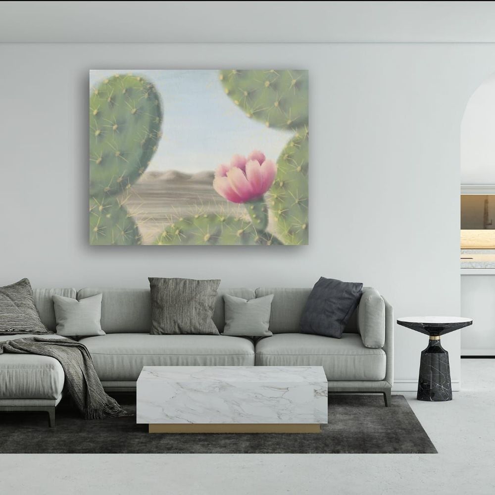 Tender Guard is a digital painting created by Kristin Dragos. Inspired by the prickly pear cacti of Arizona.