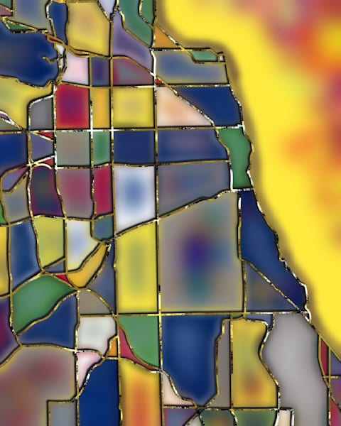 Chicago Metro: Vibrant Abstract Art Celebrating the Windy City | Paintpourium