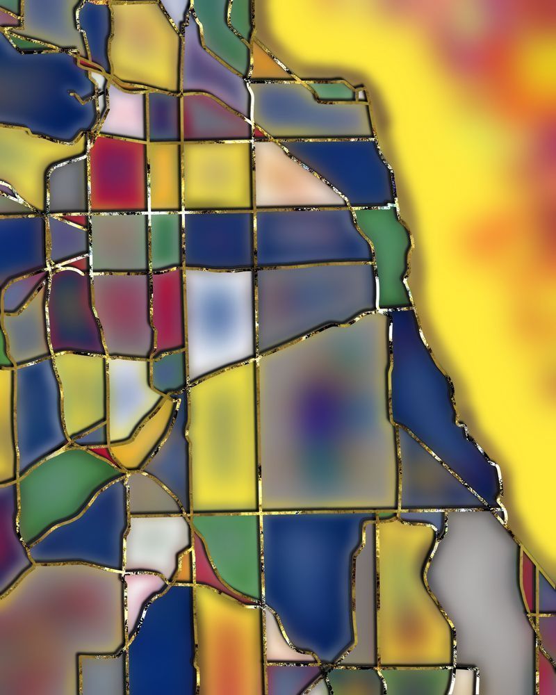 Chicago Metro: Vibrant Abstract Art Celebrating the Windy City | Paintpourium