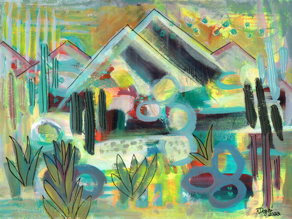 Desert Landscape Abstract Artwork - Prints and Merch