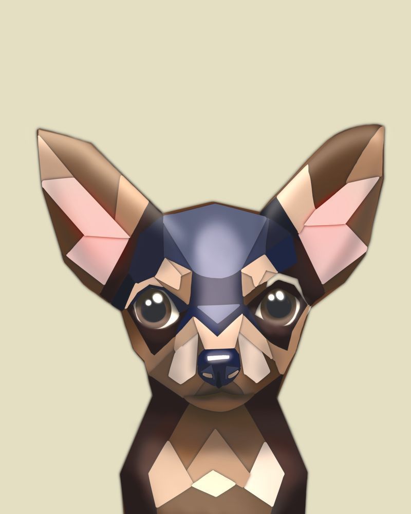 Pinscher's Petite Portrait in Paper - Folded Fidos Collection