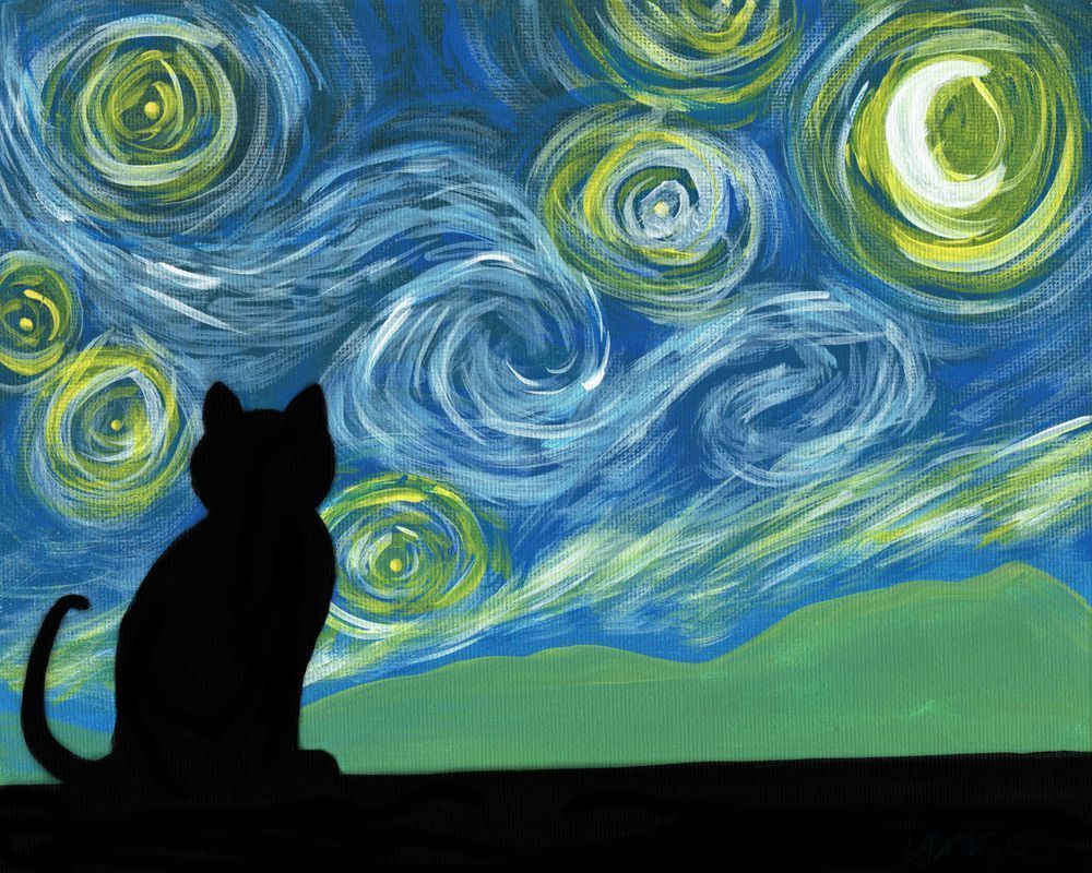 Starry Kitty Print