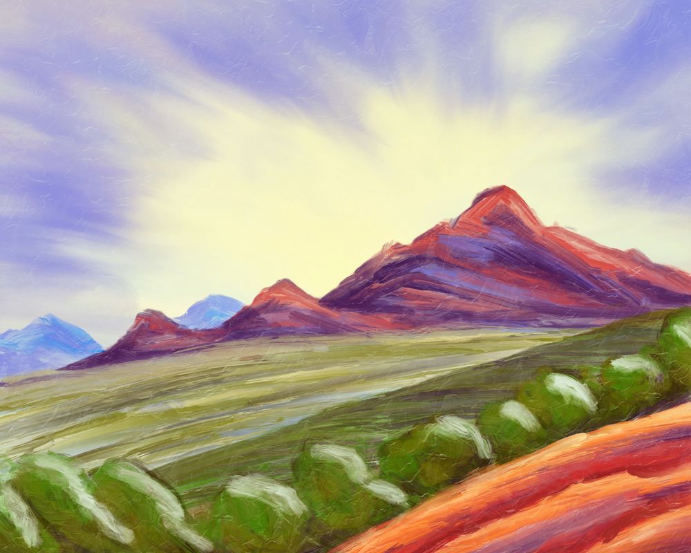 Vibrant Sunrise over Camelback Mountain Art Print