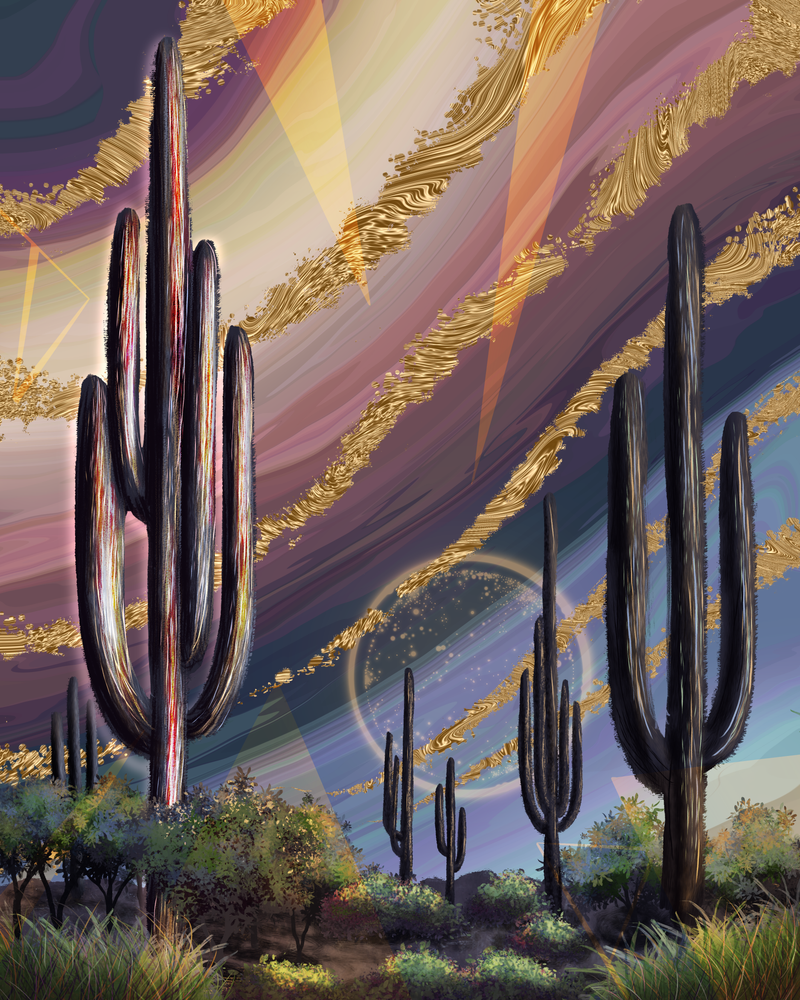 Portal Over the Desert Fine Art Print, Contemporary Abstract Desert Wall Art