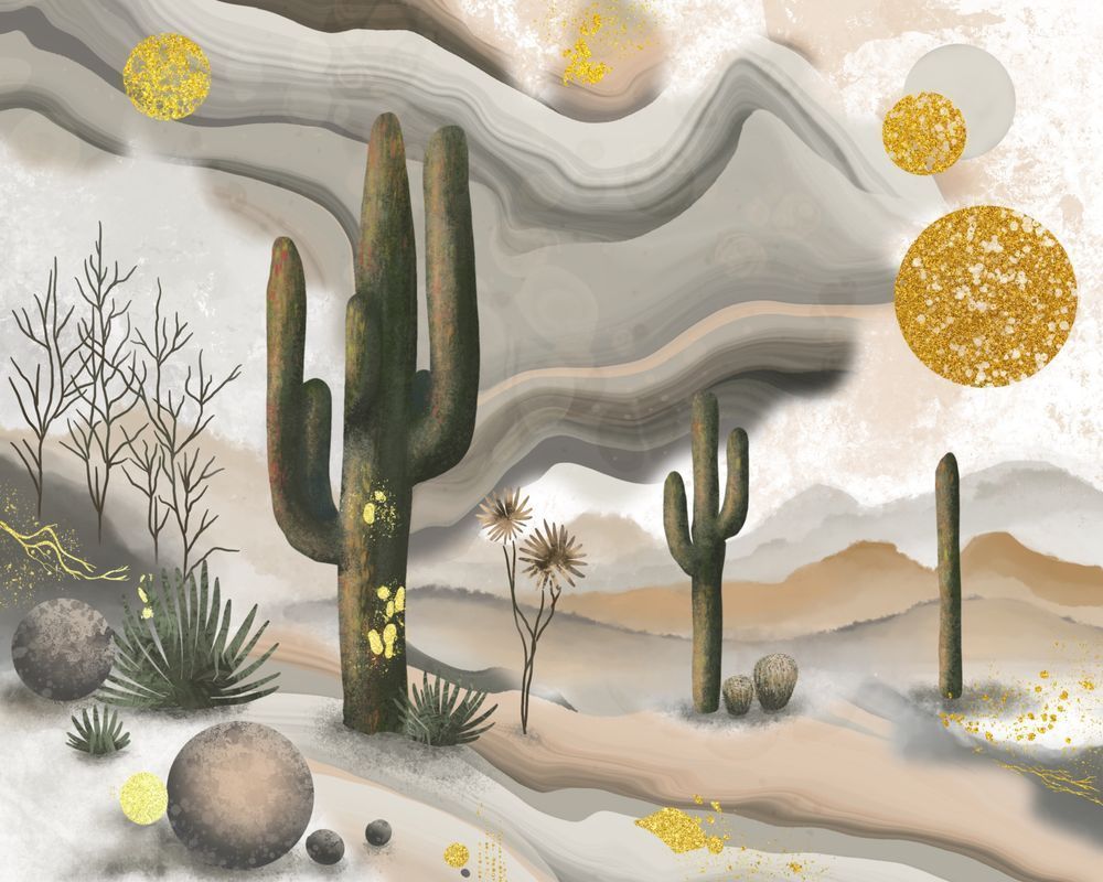 Mesa Melt Artwork: Arizona Desert Meets Vibrant Paint Pour