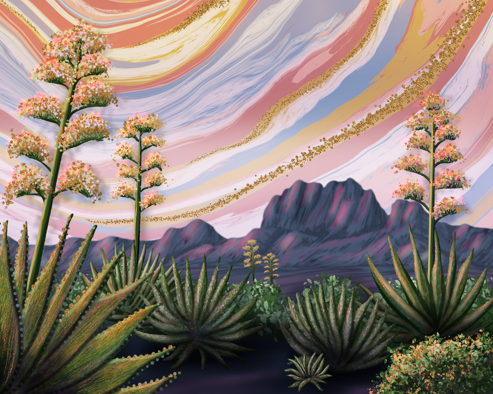 Yucca Whispers Fine Art Print, Contemporary Desert Botanical Wall Art