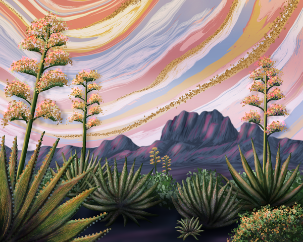 Yucca Whispers Fine Art Print, Contemporary Desert Botanical Wall Art
