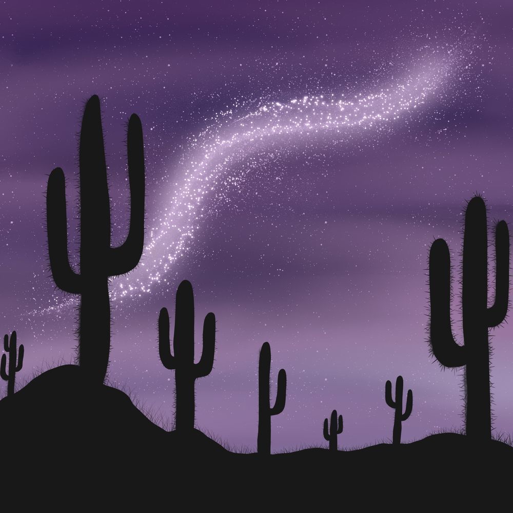 Cactus Dreams - Serene Desert Landscape Art