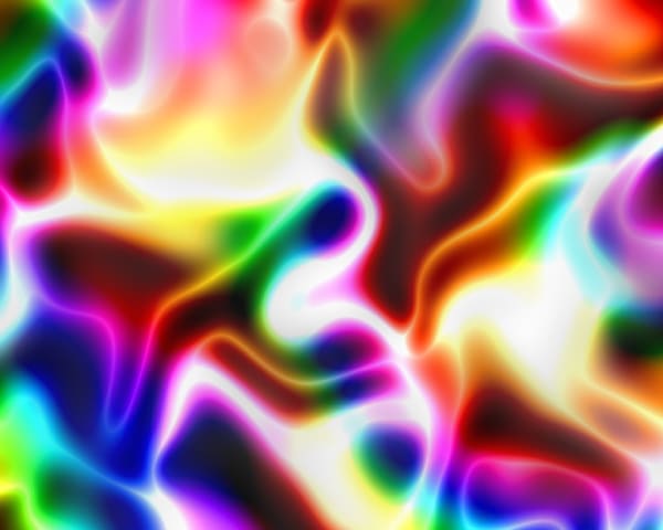 Rainbow Ripples: A Colorful Abstract Digital Painting by Paintpourium