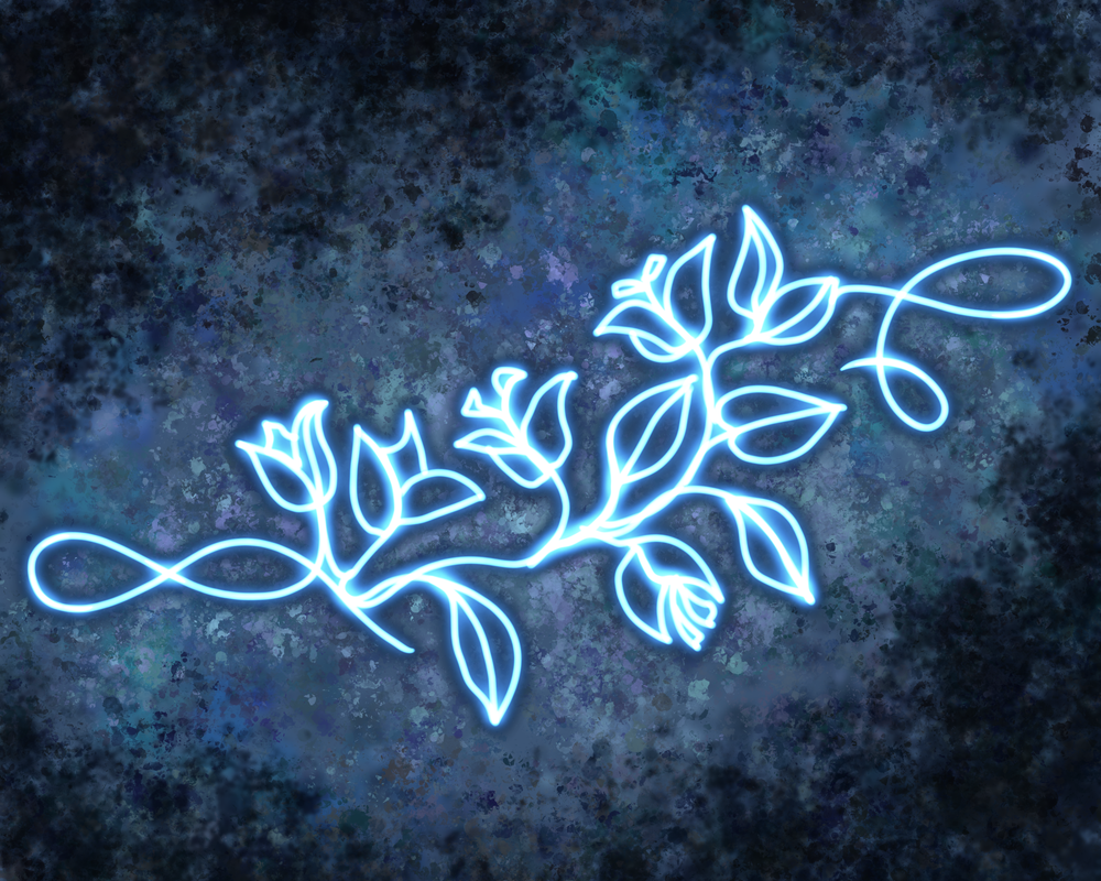 Drawn in Light – Neon Botanical Wall Art | Modern Floral Line Art