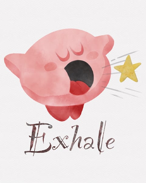 "Exhale" - Whimsical Digital Art for Gamers and Dreamers | Paintpourium