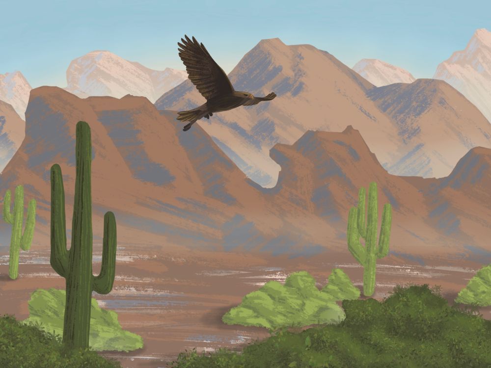 Crimson Mesa - Digital Landscape Artwork | Paintpourium | Majestic Desert Scene