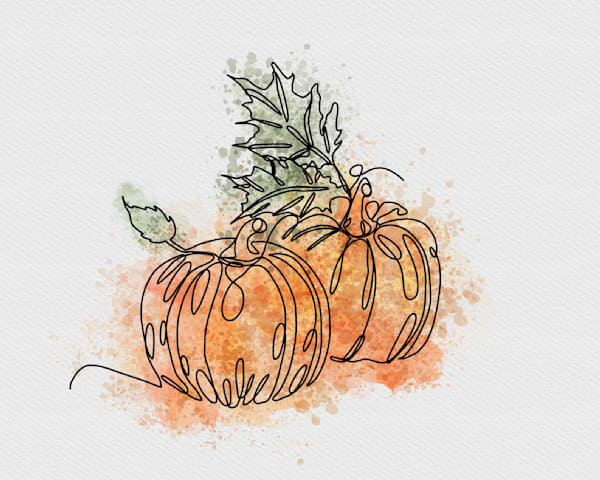 Pumpkin Patch Delight: Whimsical Autumn Art by Paintpourium