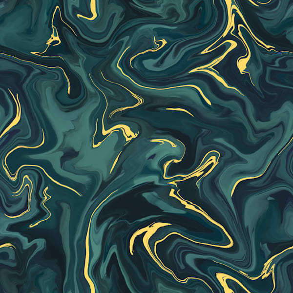Symphony of Swirls - Abstract Teal and Yellow Artwork