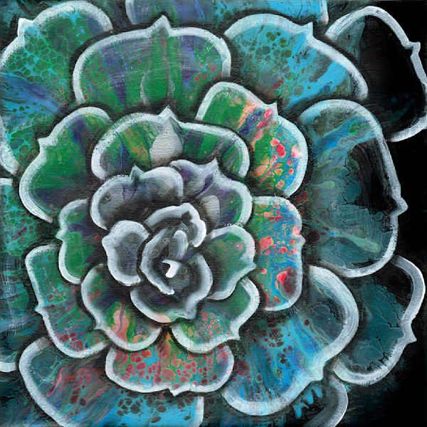 Buy "Succulent No. 2" - Original Fluid Art Painting by Paintpourium