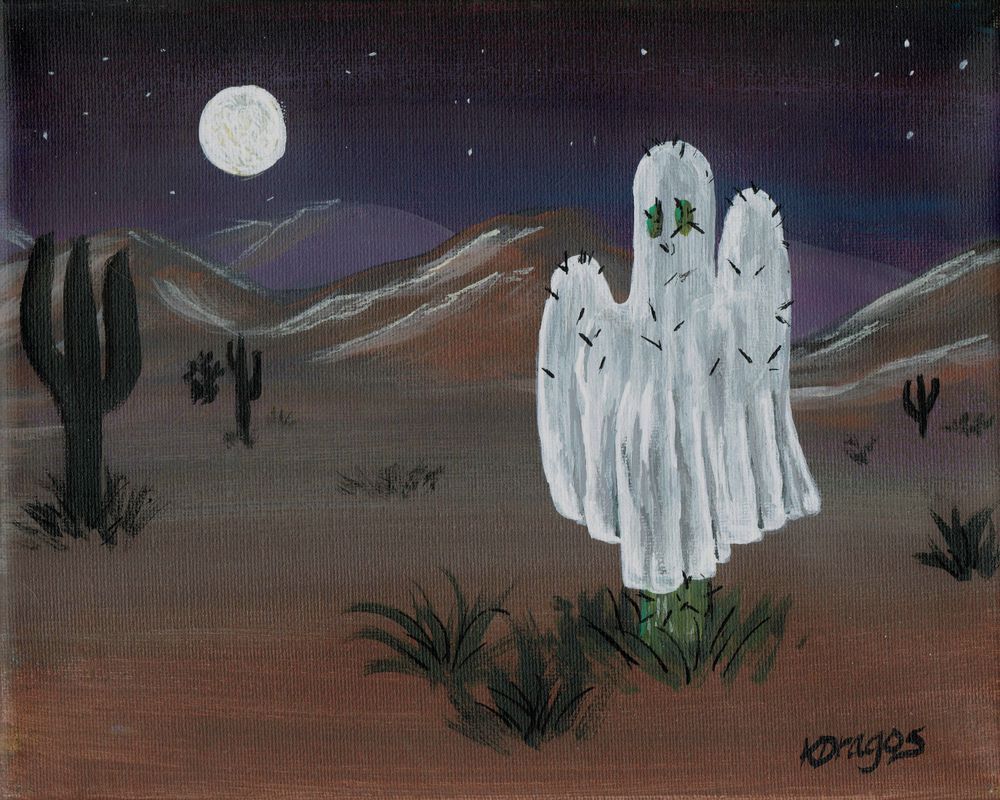Ghostly Cactus Acrylic Artwork