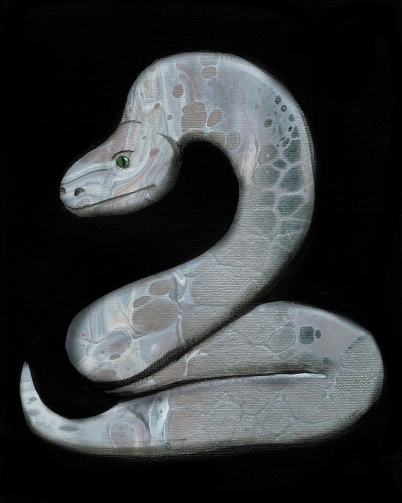 Unleash the Serpent's Beauty with "Snake Skin" | Abstract Fluid Art Painting by Paintpourium