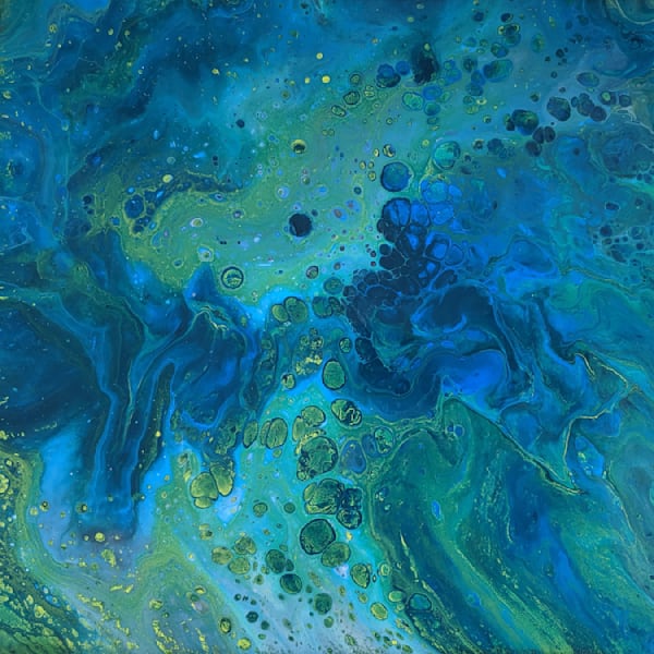 Daydream Blues Fluid Art Acrylic Pour Print
