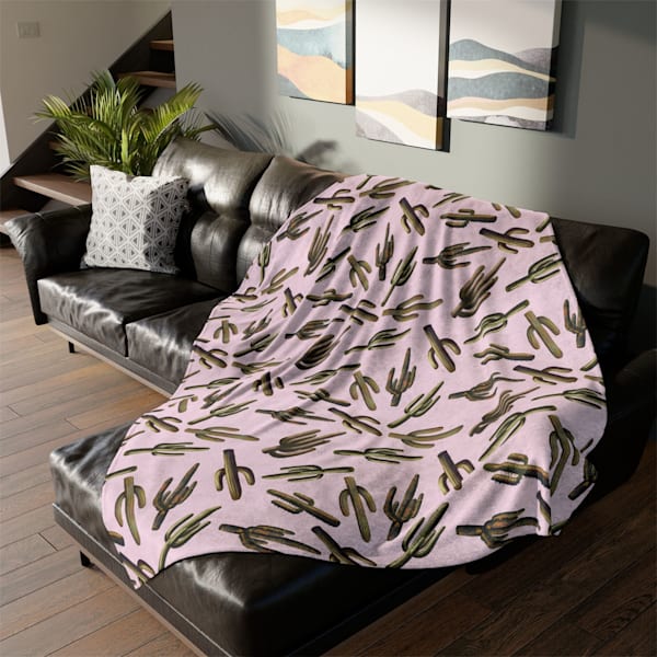 Saguaro Cacti Soft Polyester Blanket | Paintpourium