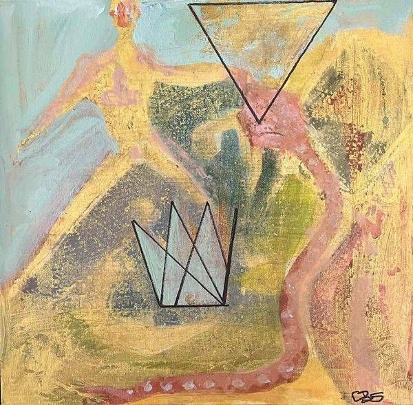 Three Figures, A Crown And A Triangle Art | Cate Stetson Art