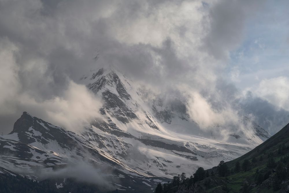 Matterhorn Shrouded in Clouds-Zermatt, Swiss Alps