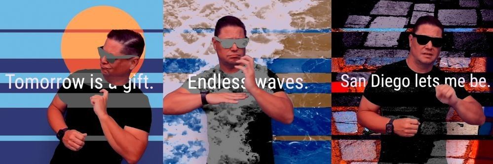 Frames from Jon Savage's ASL visual poem