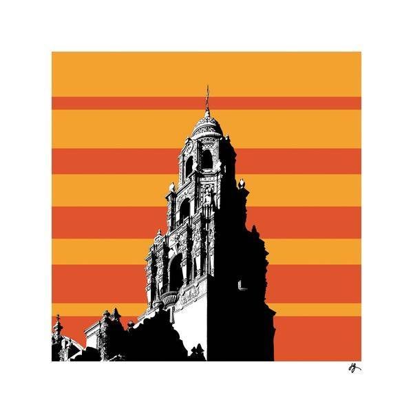 Golden Balboa Fine Art Print | California Tower Art