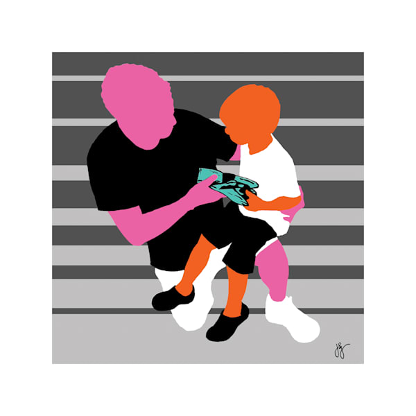 Turquoise Community Give Fine Art Print by Jon Savage ASL Contemporary Art