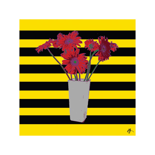 Bumble Bee Daisies Fine Art Print | Contemporary Floral Wall Art by Jon Savage