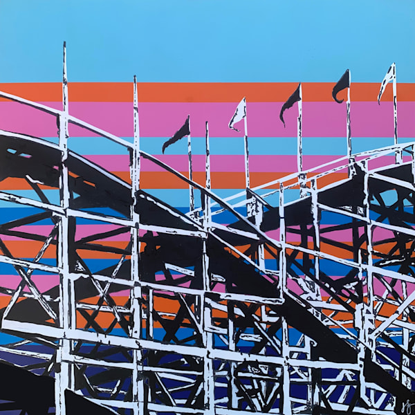 Hot Dipper – Sold Original Roller Coaster Painting | Jon Savage Gallery
