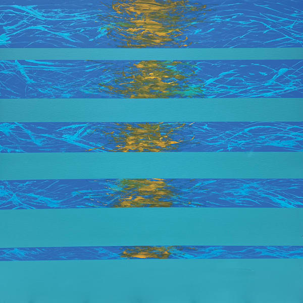 Oceanic Turquoise by Jon Savage | 24x24 Original Coastal Abstract Painting