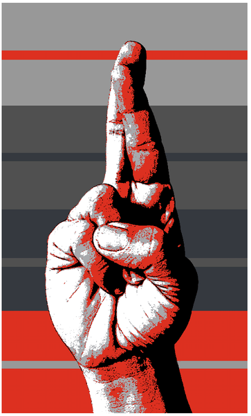 The R — ASL Fingerspelled Art by Jon Savage | Unique Edition 1 of 1