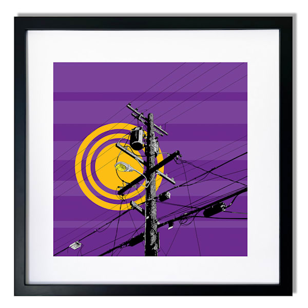Purple Wires Framed Fine Art Print – 1 of 20 by Jon Savage
