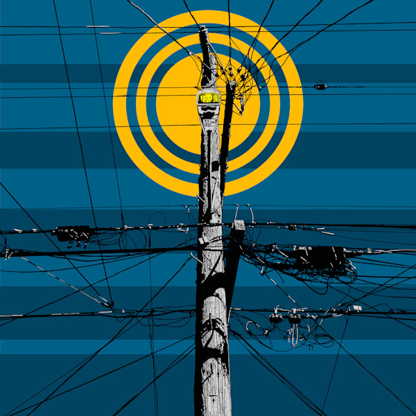 Blue Currents by Jon Savage | 24x24 Original Metal Print Abstract Artwork