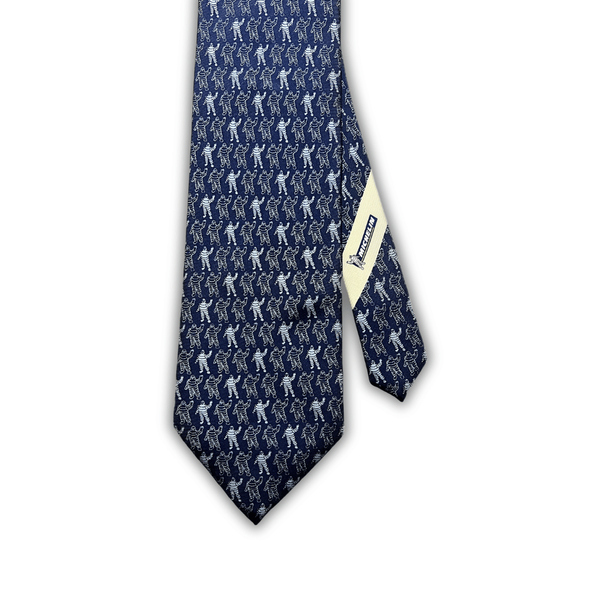Vintage Michelin Man Bibendum Navy Silk Tie