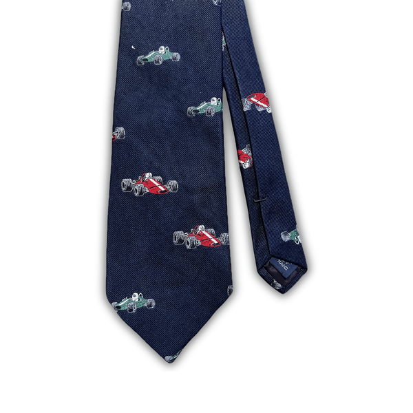 Vintage Polo Ralph Lauren Formula Racing Car Silk Tie