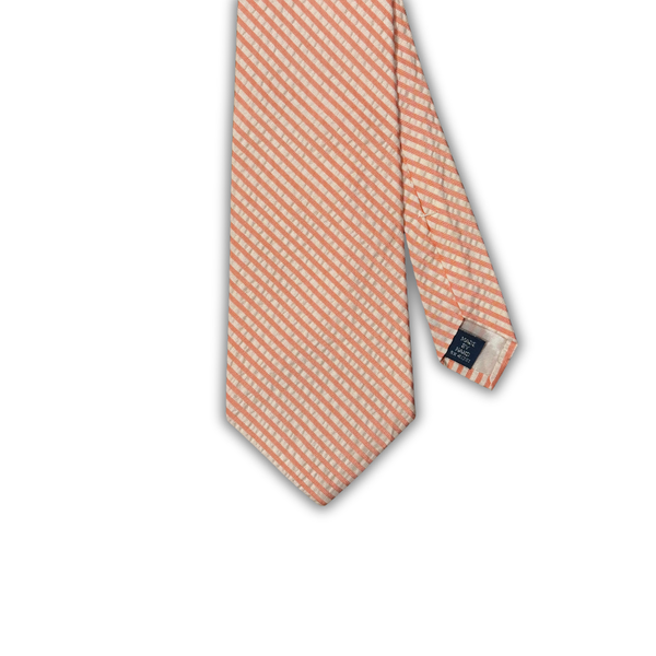 Vintage Polo Ralph Lauren Salmon Seersucker Stripe Tie