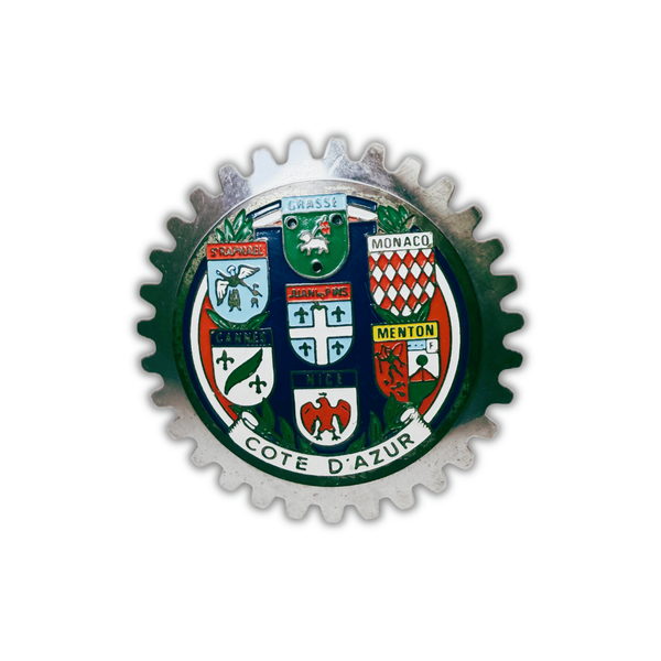 Vintage Côte d'Azur Enamel Automobile Badge | Monaco, Cannes & French Riviera