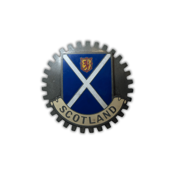 Vintage Scotland Automobile Badge | St. Andrew's Cross Enamel Grill Badge