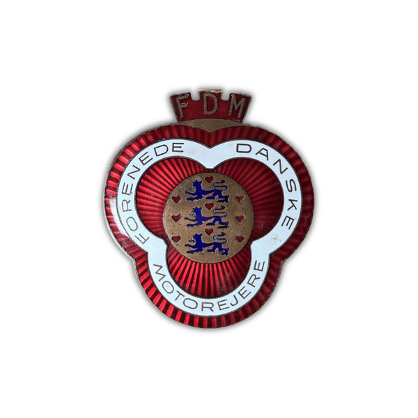 Vintage FDM Denmark Grill Badge | Danish Motoring Association