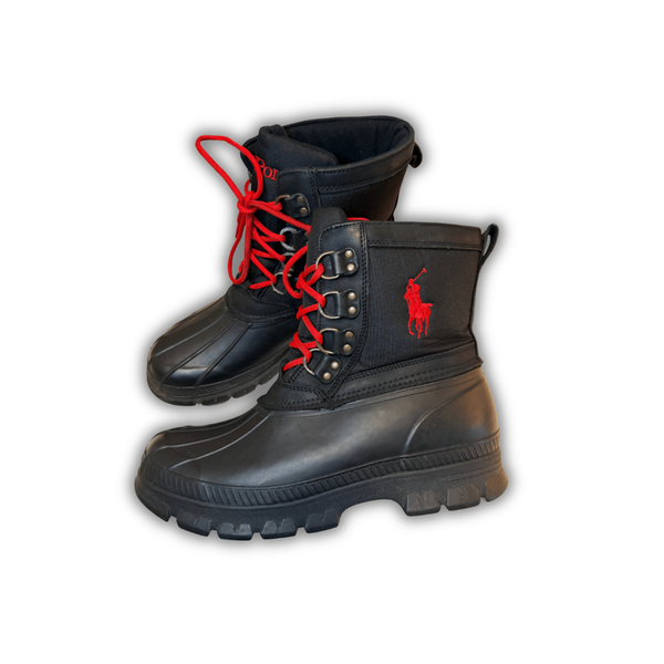 Vintage Polo Ralph Lauren Black Duck Boots – Red Pony