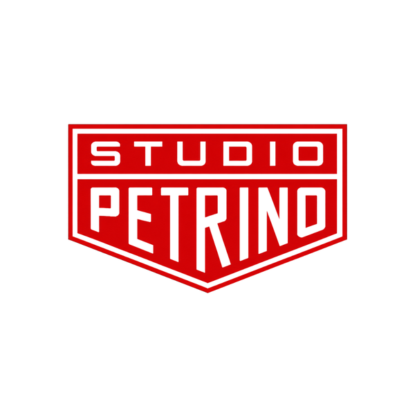 STUDIO PETRINO Shield Logo Vinyl Sticker | Travel & Motorsport Inspired