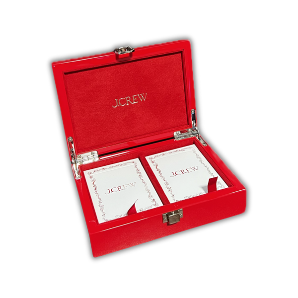 Rare J.Crew Playing Cards Set – Red Lacquer Presentation Box
