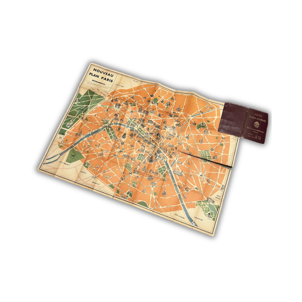 Hotel Plaza Athénée Fold-Out Map | Vintage Paris Travel Memorabilia - Studio Petrino