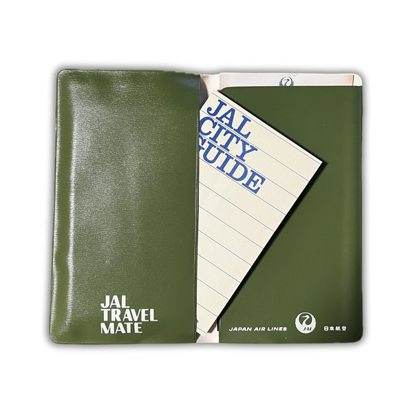 Japan Air Lines JAL Travel Mate Ticket Jacket & City Guide - Vintage Collectible