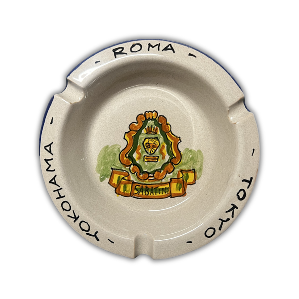 Sabatini Roma Tokyo Yokohama Hand-Painted Deruta Ceramic Ashtray