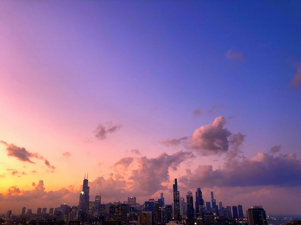 Chicago Skyline Sunset Art Print | Studio Petrino - Stunning Cloudscape Artwork