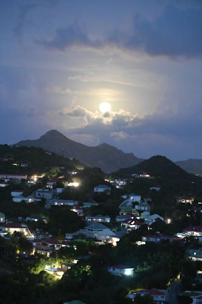 Le Full Moon St. Barth Art Print | Studio Petrino - Magical Island Moonlight