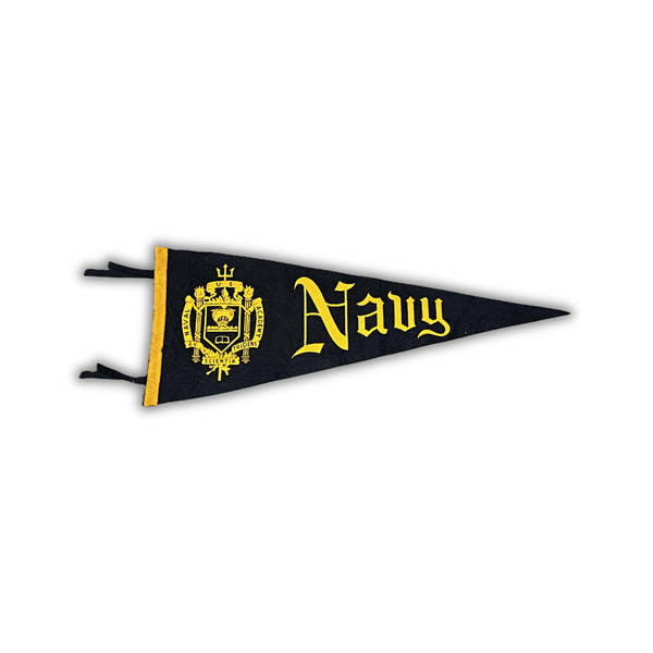 Vintage U.S. Navy Felt Pennant with Naval Academy Crest