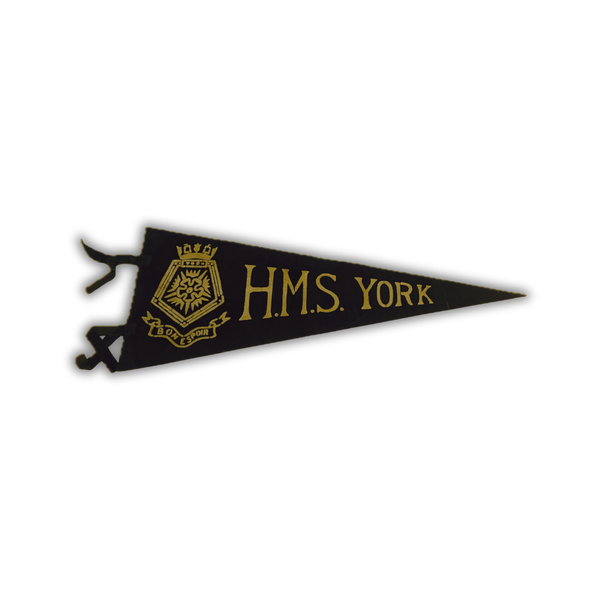 Vintage H.M.S. York Royal Navy Felt Pennant